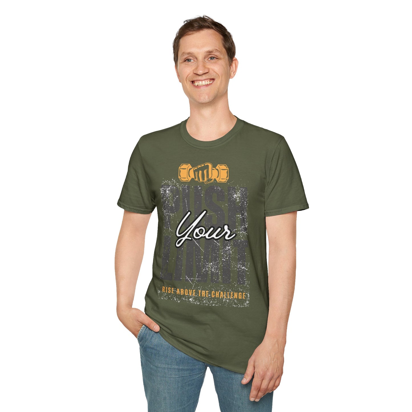 Motivational Fitness T-Shirt - 'Push Your Limit' - Unisex Softstyle Tee for Gym Lovers