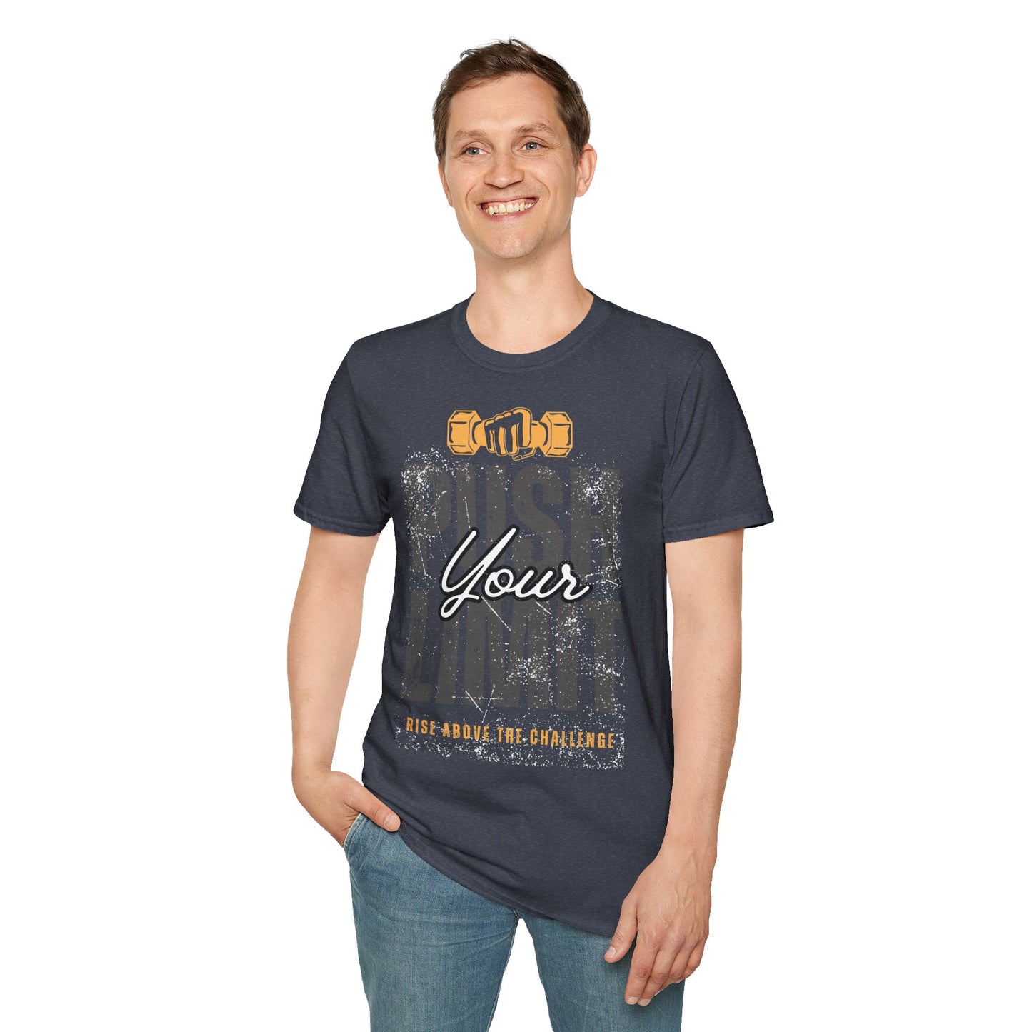 Motivational Fitness T-Shirt - 'Push Your Limit' - Unisex Softstyle Tee for Gym Lovers