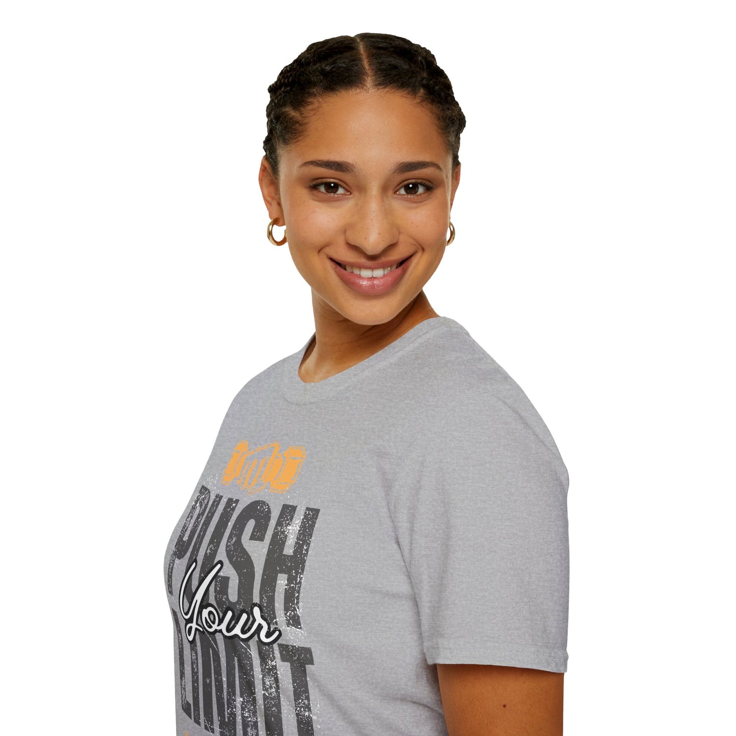 Motivational Fitness T-Shirt - 'Push Your Limit' - Unisex Softstyle Tee for Gym Lovers