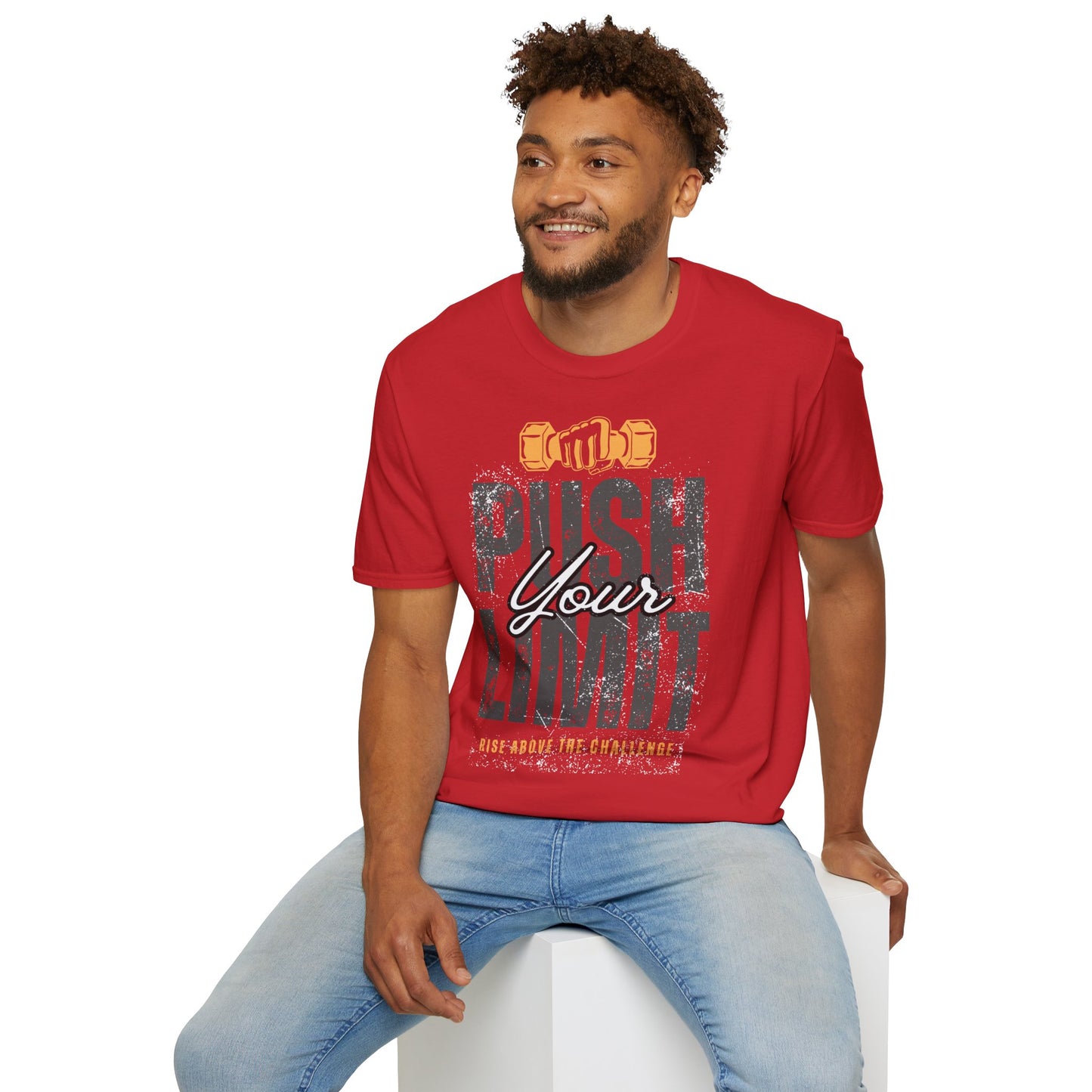 Motivational Fitness T-Shirt - 'Push Your Limit' - Unisex Softstyle Tee for Gym Lovers
