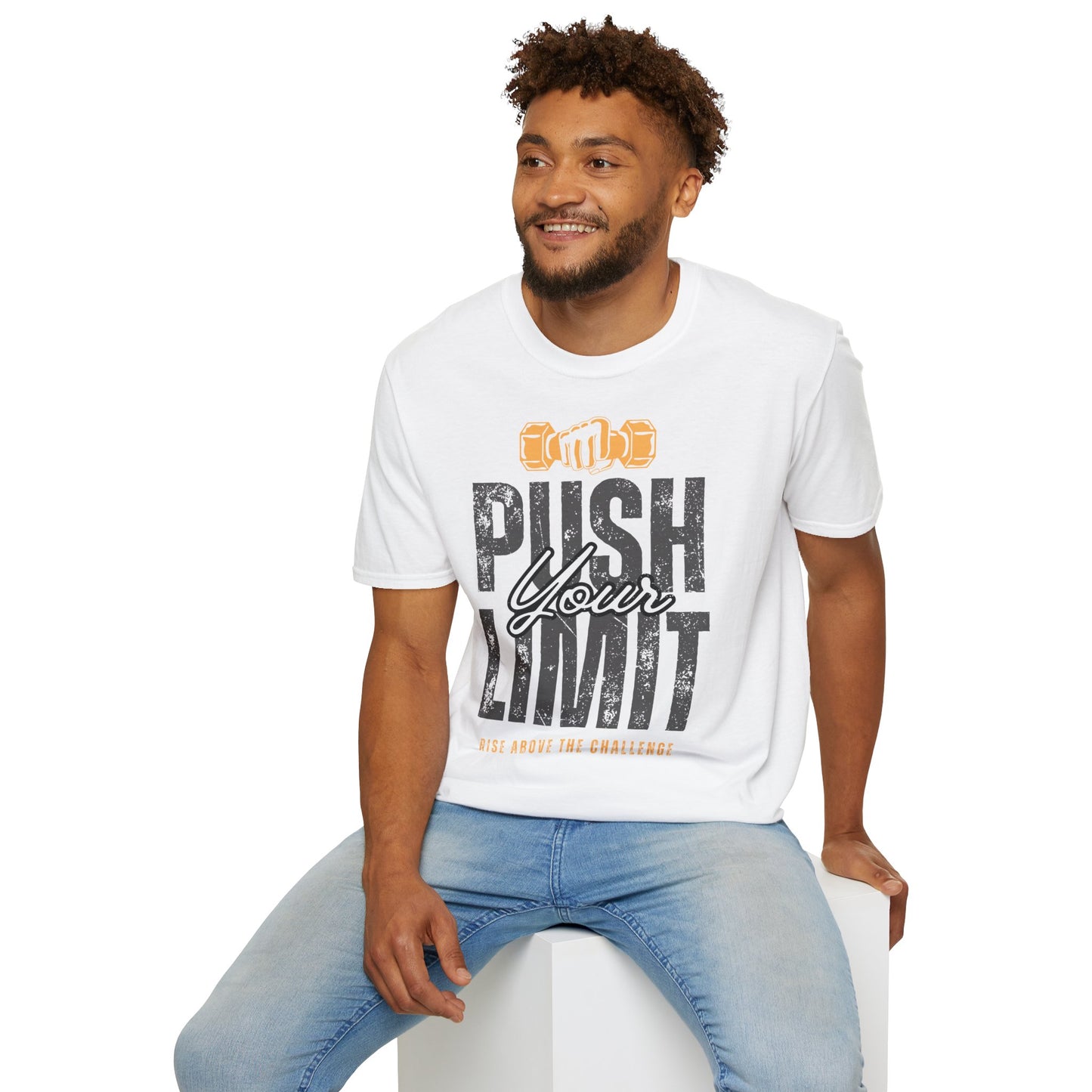 Motivational Fitness T-Shirt - 'Push Your Limit' - Unisex Softstyle Tee for Gym Lovers