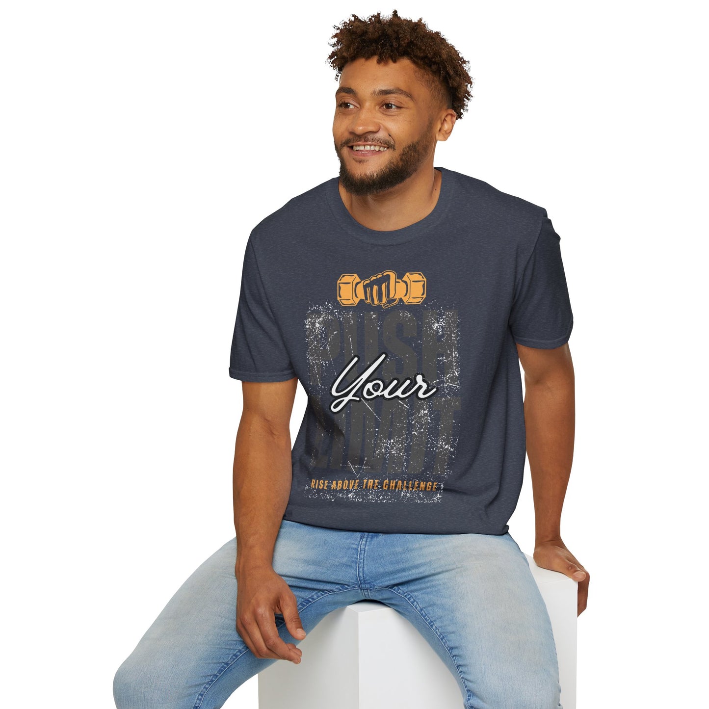 Motivational Fitness T-Shirt - 'Push Your Limit' - Unisex Softstyle Tee for Gym Lovers