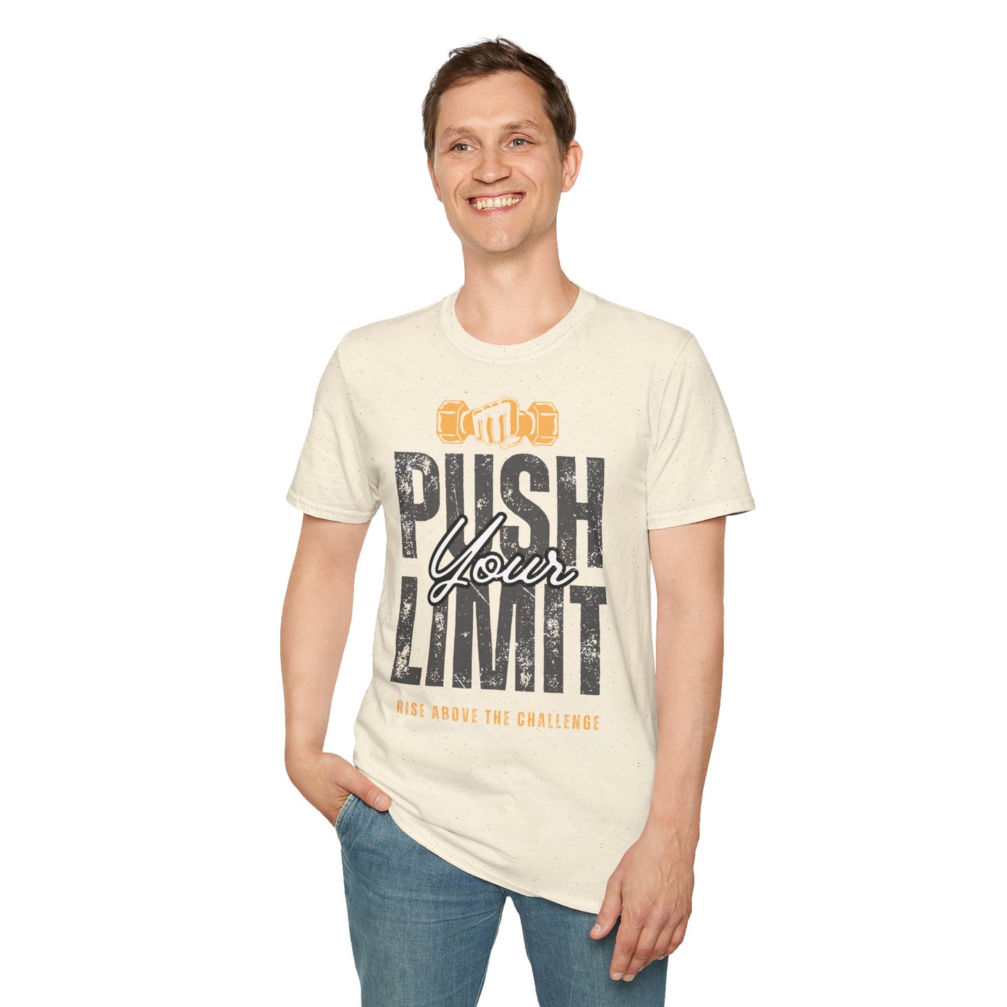 Motivational Fitness T-Shirt - 'Push Your Limit' - Unisex Softstyle Tee for Gym Lovers
