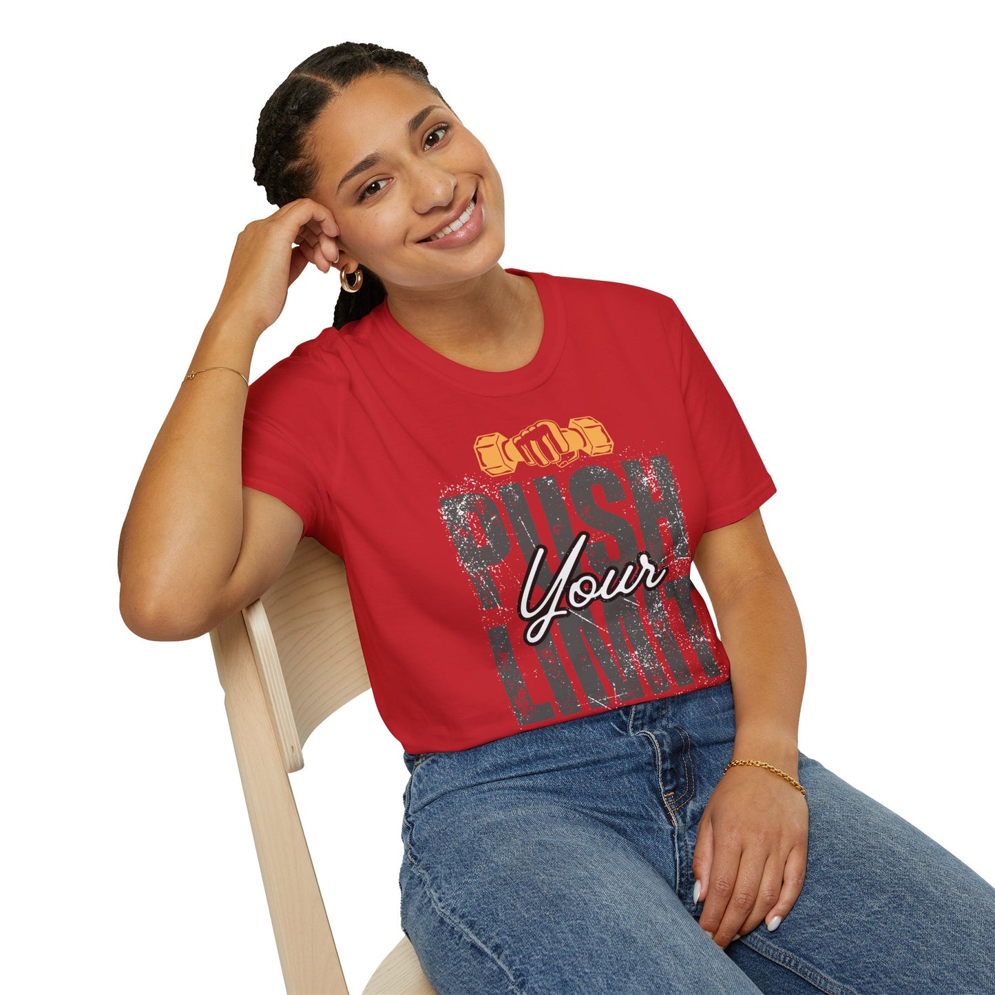 Motivational Fitness T-Shirt - 'Push Your Limit' - Unisex Softstyle Tee for Gym Lovers