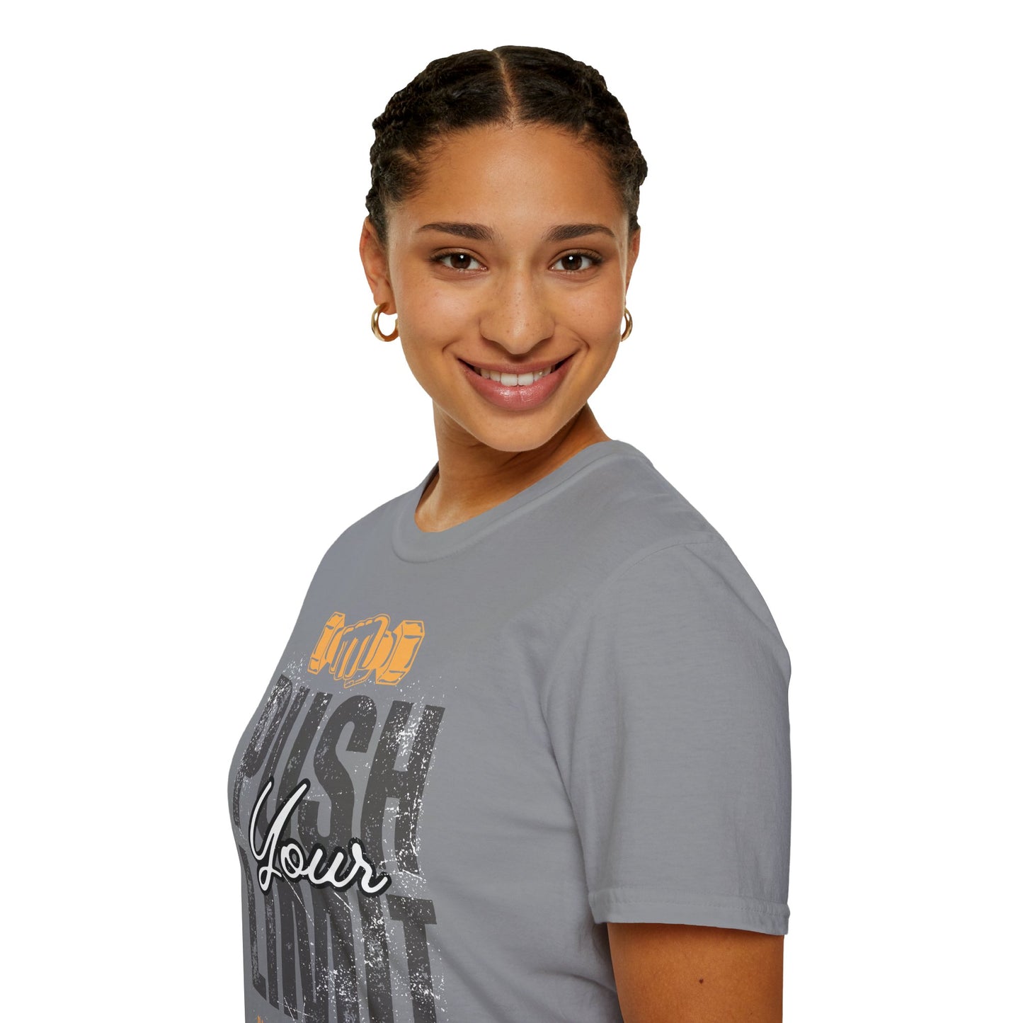 Motivational Fitness T-Shirt - 'Push Your Limit' - Unisex Softstyle Tee for Gym Lovers