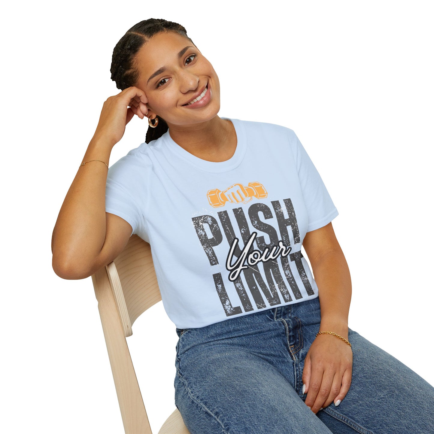 Motivational Fitness T-Shirt - 'Push Your Limit' - Unisex Softstyle Tee for Gym Lovers