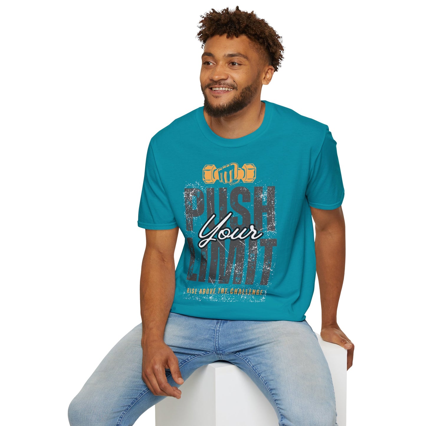 Motivational Fitness T-Shirt - 'Push Your Limit' - Unisex Softstyle Tee for Gym Lovers