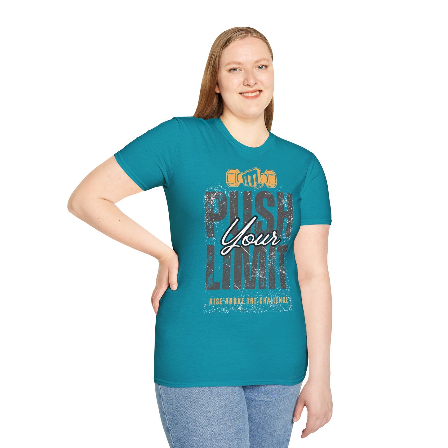 Motivational Fitness T-Shirt - 'Push Your Limit' - Unisex Softstyle Tee for Gym Lovers