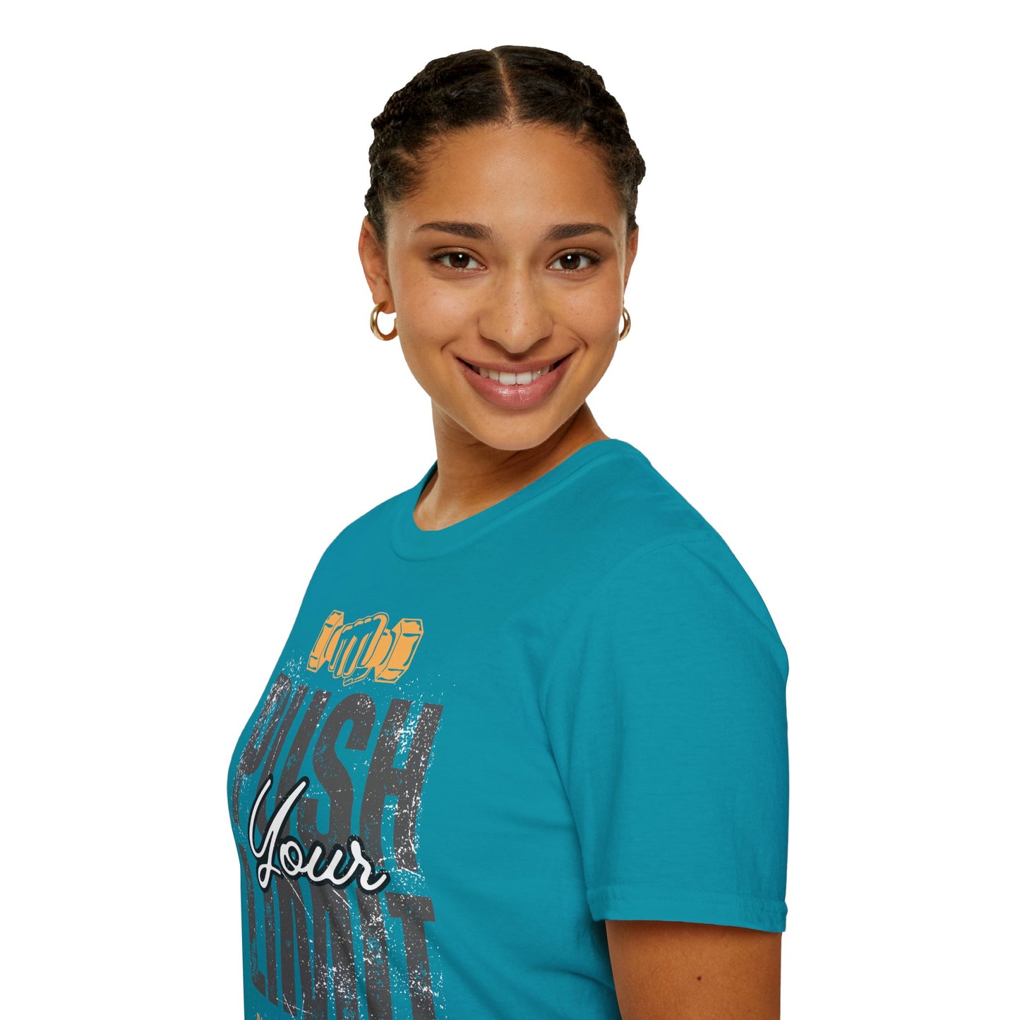 Motivational Fitness T-Shirt - 'Push Your Limit' - Unisex Softstyle Tee for Gym Lovers