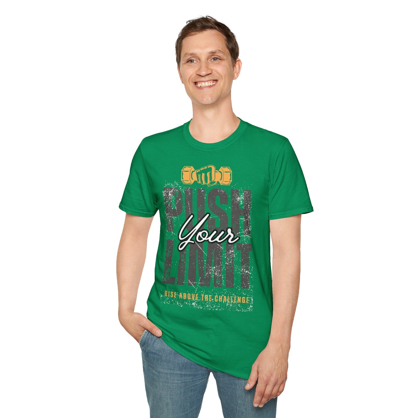 Motivational Fitness T-Shirt - 'Push Your Limit' - Unisex Softstyle Tee for Gym Lovers
