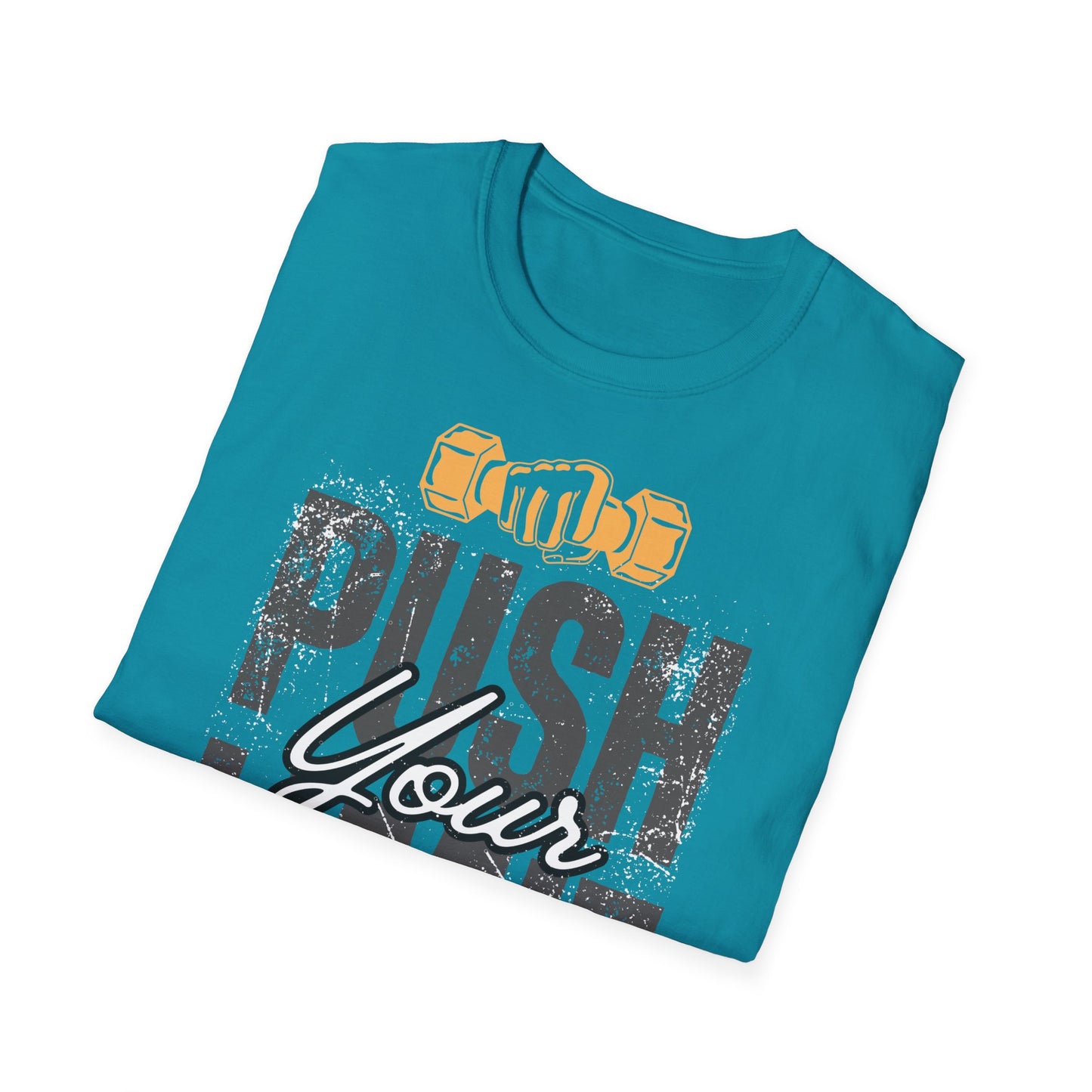 Motivational Fitness T-Shirt - 'Push Your Limit' - Unisex Softstyle Tee for Gym Lovers