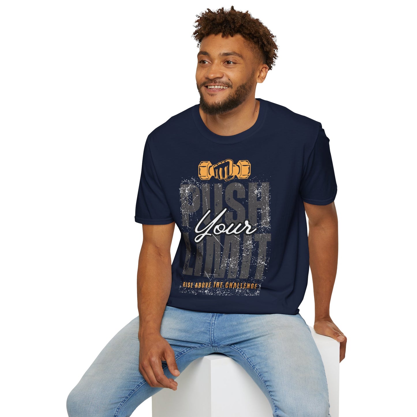 Motivational Fitness T-Shirt - 'Push Your Limit' - Unisex Softstyle Tee for Gym Lovers