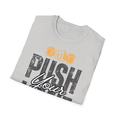 Motivational Fitness T-Shirt - 'Push Your Limit' - Unisex Softstyle Tee for Gym Lovers
