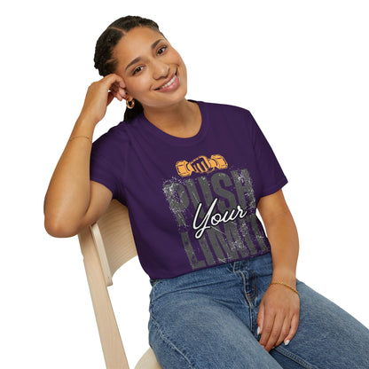 Motivational Fitness T-Shirt - 'Push Your Limit' - Unisex Softstyle Tee for Gym Lovers