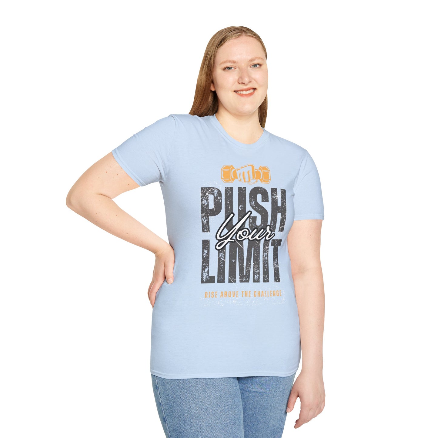 Motivational Fitness T-Shirt - 'Push Your Limit' - Unisex Softstyle Tee for Gym Lovers