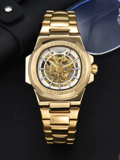 LONGLUX Men's Automatic Skeleton Watch – Luxury Style Meets Mechanical Precision