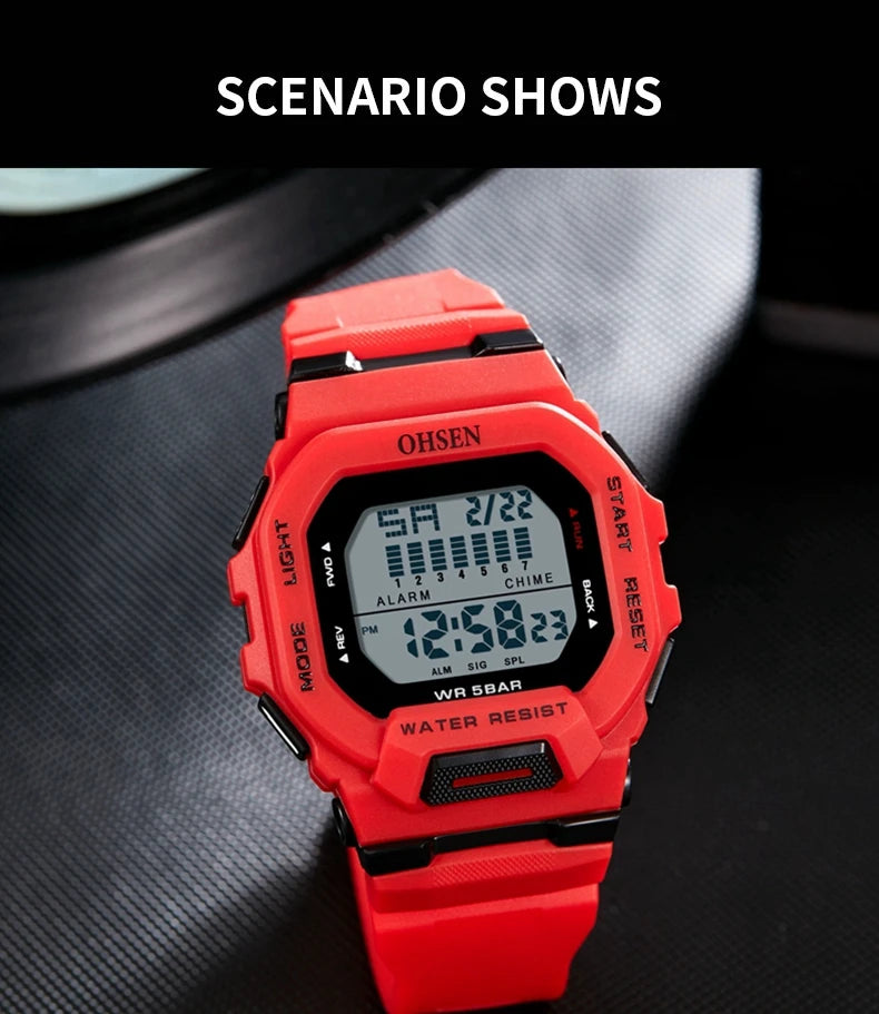 OHSEN Men's Digital Sports Watch – Rugged, Functional, and Built for Performance