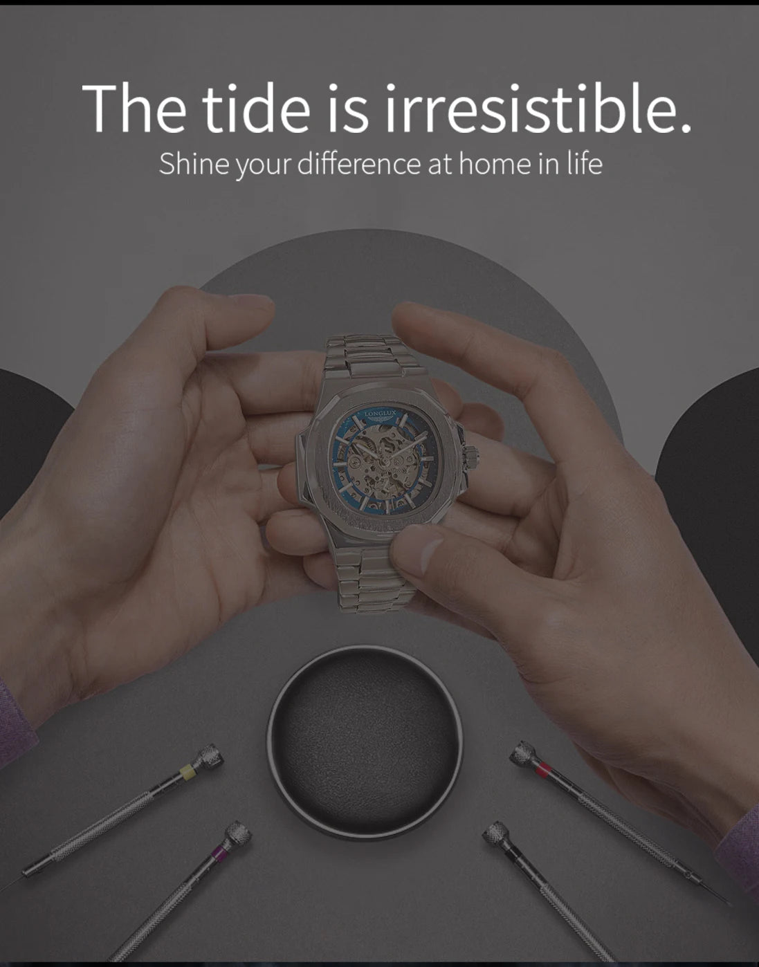LONGLUX Men's Automatic Skeleton Watch – Luxury Style Meets Mechanical Precision