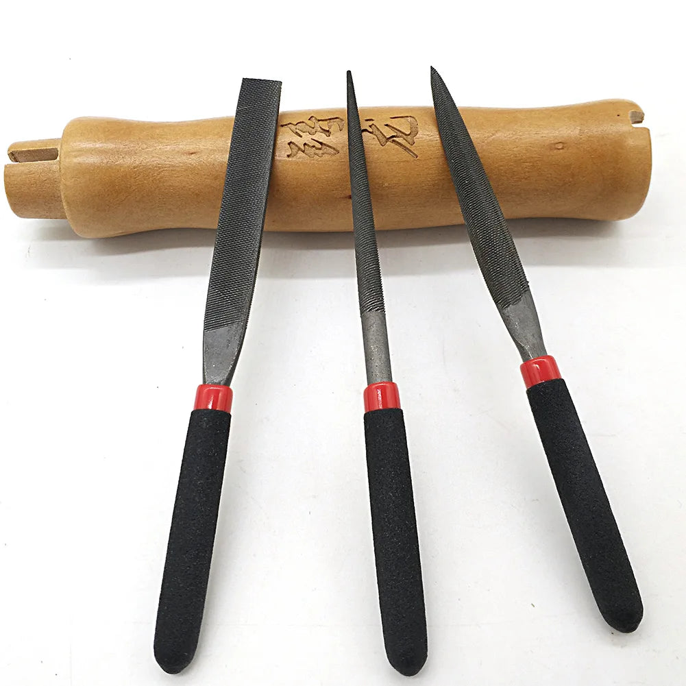 Mini Steel File Set – Flat, Round, Half-Round Files for Woodworking & Precision Work