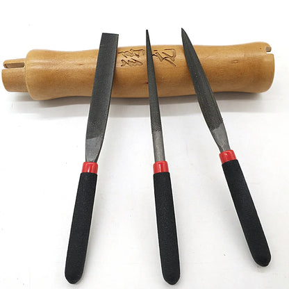 Mini Steel File Set – Flat, Round, Half-Round Files for Woodworking & Precision Work