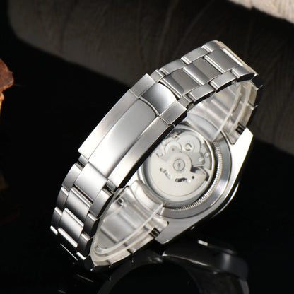 39mm Stainless Steel Watch Case with Sapphire Glass – Compatible with NH35 Movement | Green Luminous | Custom Logo Options