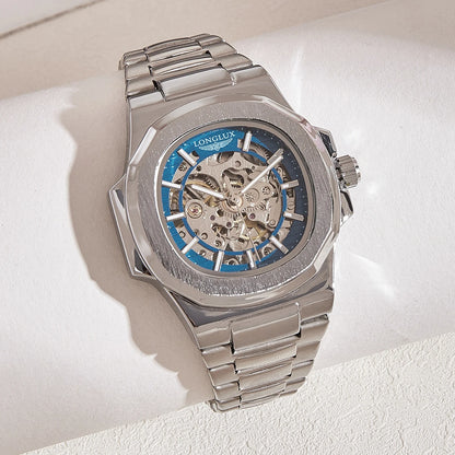 LONGLUX Men's Automatic Skeleton Watch – Luxury Style Meets Mechanical Precision