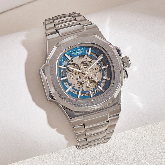 LONGLUX Men's Automatic Skeleton Watch – Luxury Style Meets Mechanical Precision