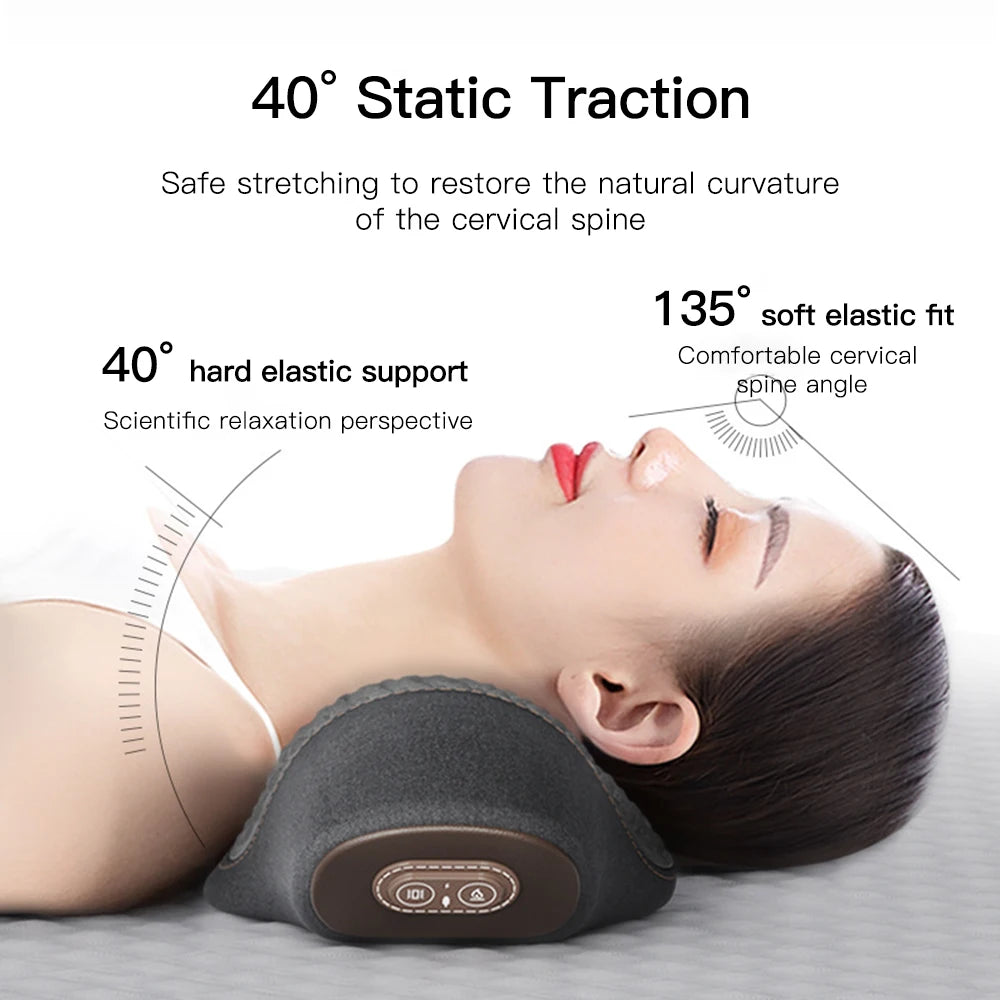 Electric Neck Massage Pillow Heating Vibration Neck Massager Back Cervical Traction Relax Sleeping Memory Foam Spine Support