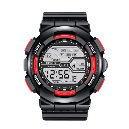 Men's Outdoor Sport Multifunction Digital Watch – Large LED Display, Waterproof & Shock Resistant