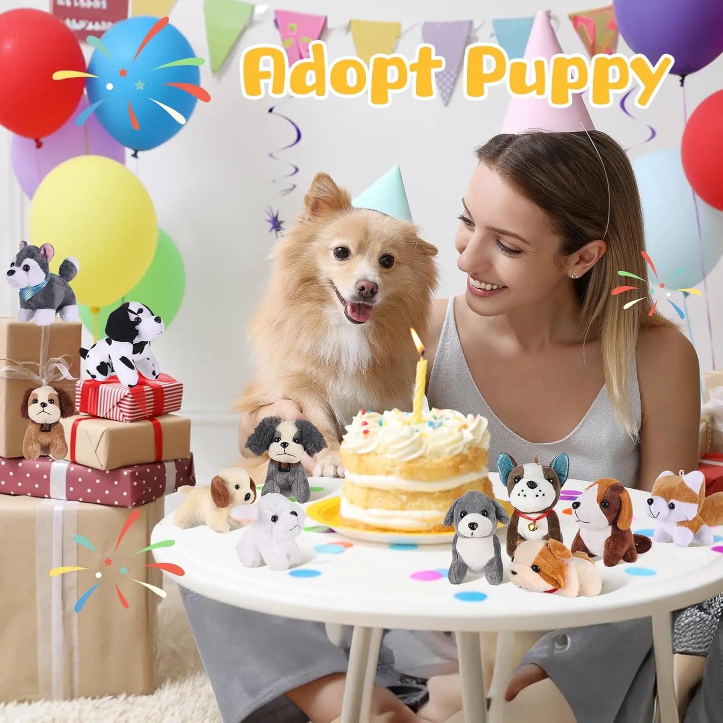 18-Piece Mini Plush Stuffed Puppy Dogs – Soft Party Favors, Gifts & Decor for Kids and Adults