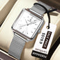 POEDAGAR Fashion Square Ladies Watch – Elegant Waterproof Stainless Steel Quartz Timepiece