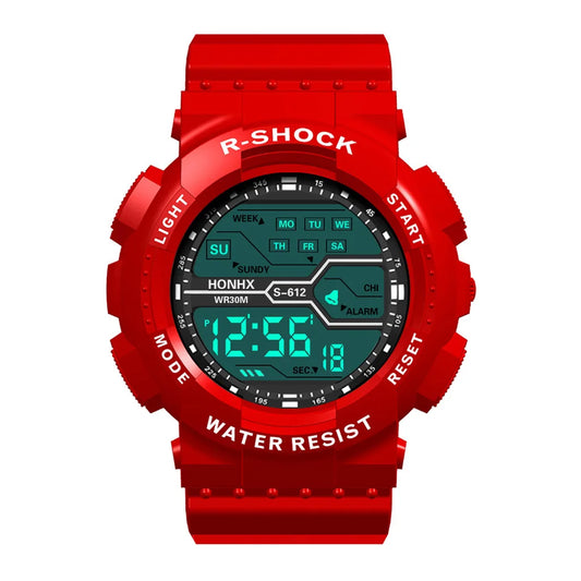 Men's Outdoor Sport Multifunction Digital Watch – Large LED Display, Waterproof & Shock Resistant