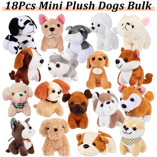 18-Piece Mini Plush Stuffed Puppy Dogs – Soft Party Favors, Gifts & Decor for Kids and Adults