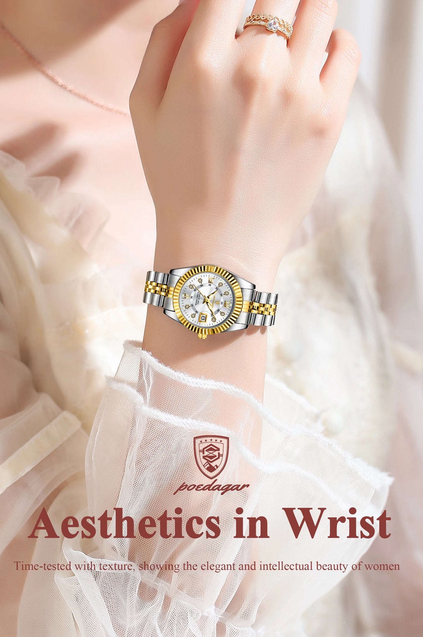 POEDAGAR Women’s Luxury Quartz Watch – Elegant Design, Waterproof & Luminous