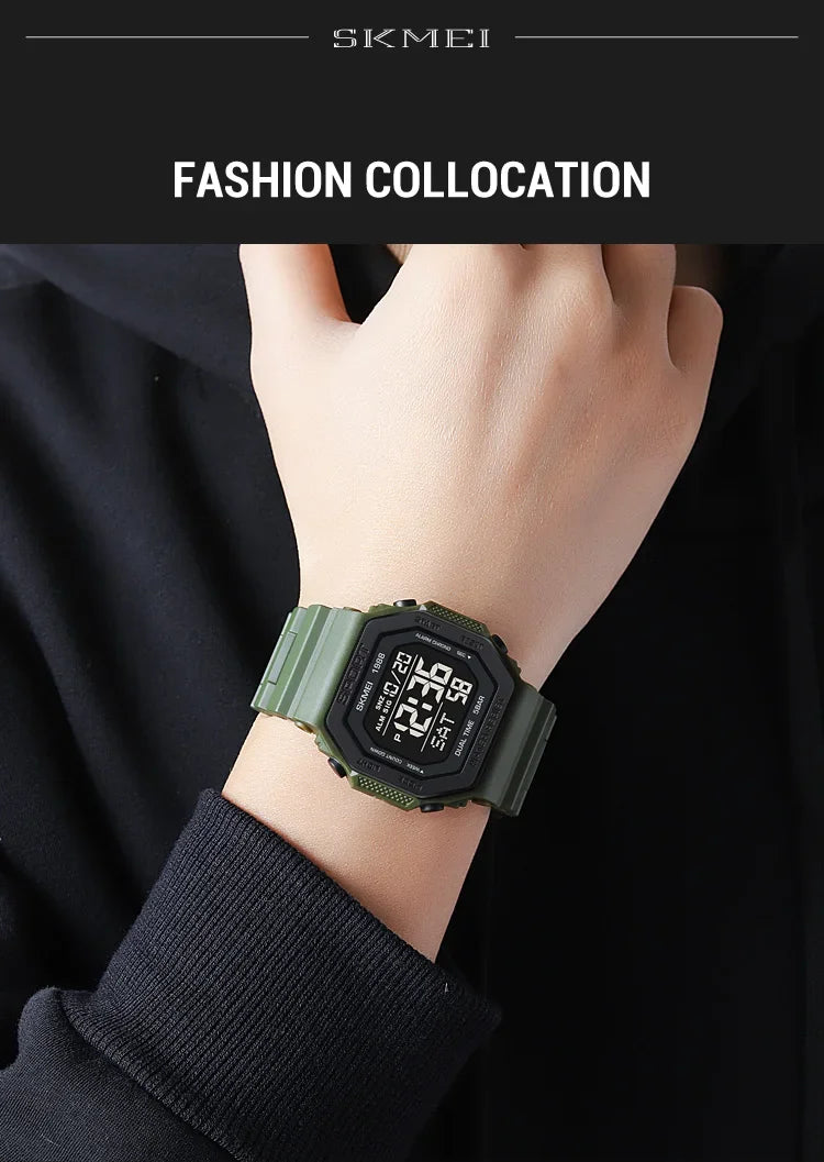 Men's Digital Sport Watch – Rugged LED Military Style
