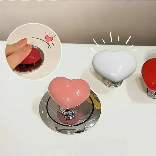 Heart-Shaped Toilet Flush Button – Cute, Functional & Eco-Friendly