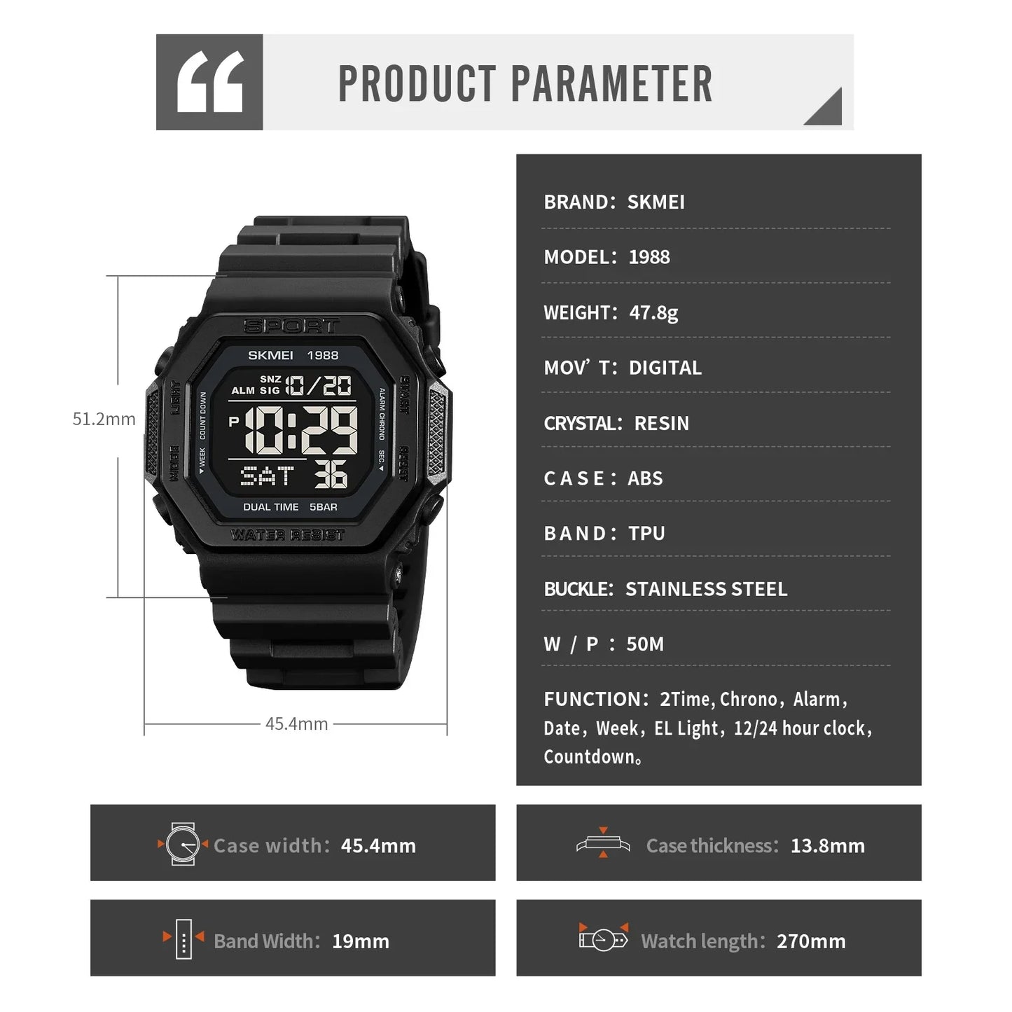 Men's Digital Sport Watch – Rugged LED Military Style