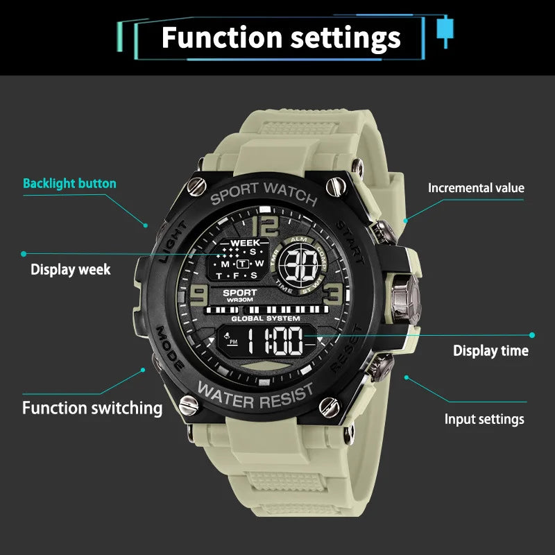 Top Luxury Men's Outdoor Sport Digital Watch