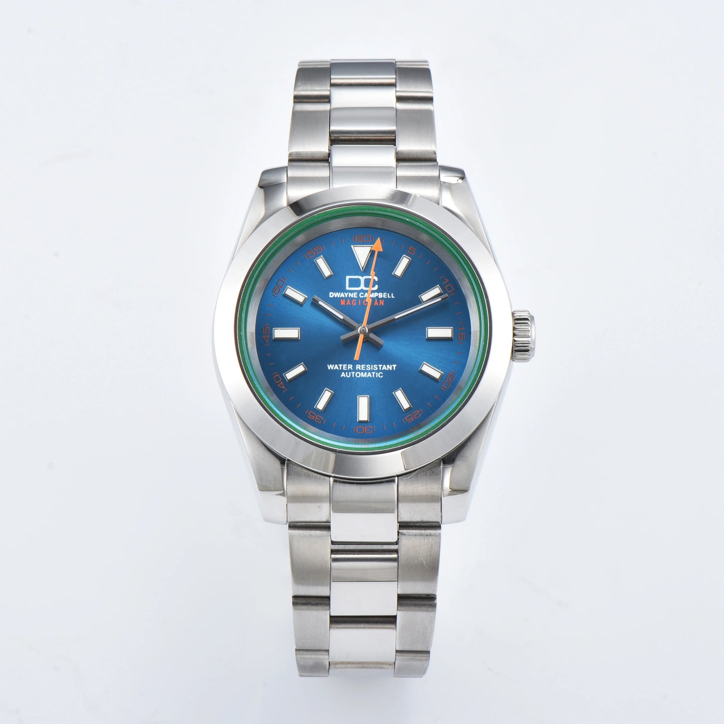 39mm Stainless Steel Watch Case with Sapphire Glass – Compatible with NH35 Movement | Green Luminous | Custom Logo Options
