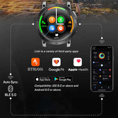 NORTH EDGE 2025 Men's GPS Smartwatch – Rugged Outdoor Performance with AMOLED Display & Advanced Sensors