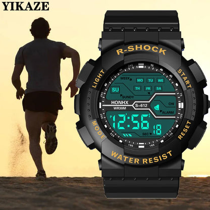 Men's Outdoor Sport Multifunction Digital Watch – Large LED Display, Waterproof & Shock Resistant