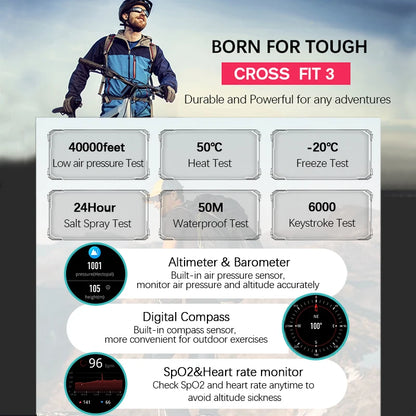 NORTH EDGE 2025 Men's GPS Smartwatch – Rugged Outdoor Performance with AMOLED Display & Advanced Sensors