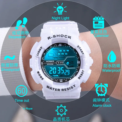 Men's Outdoor Sport Multifunction Digital Watch – Large LED Display, Waterproof & Shock Resistant
