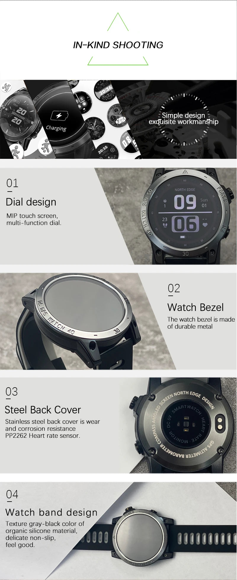NORTH EDGE 2025 Men's GPS Smartwatch – Rugged Outdoor Performance with AMOLED Display & Advanced Sensors