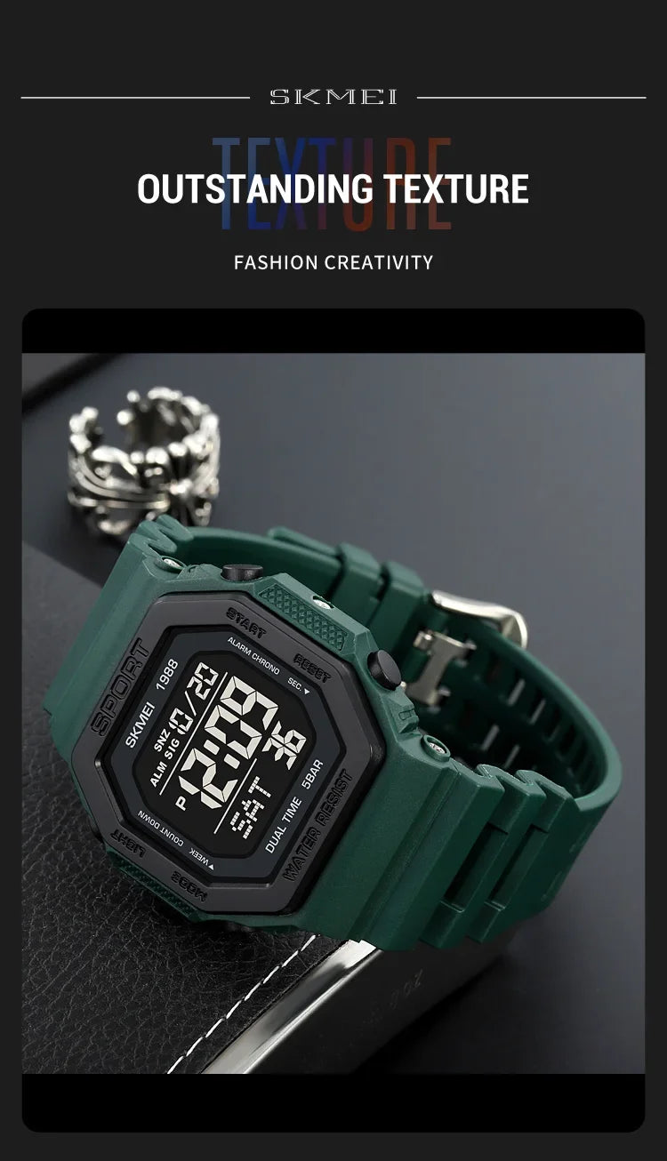 Men's Digital Sport Watch – Rugged LED Military Style