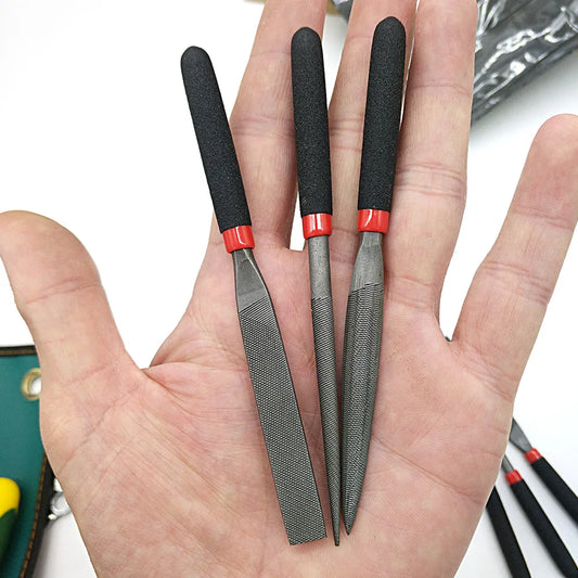 Mini Steel File Set – Flat, Round, Half-Round Files for Woodworking & Precision Work