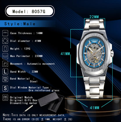 LONGLUX Men's Automatic Skeleton Watch – Luxury Style Meets Mechanical Precision