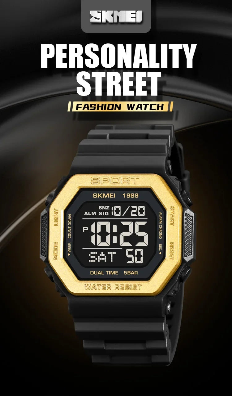 Men's Digital Sport Watch – Rugged LED Military Style