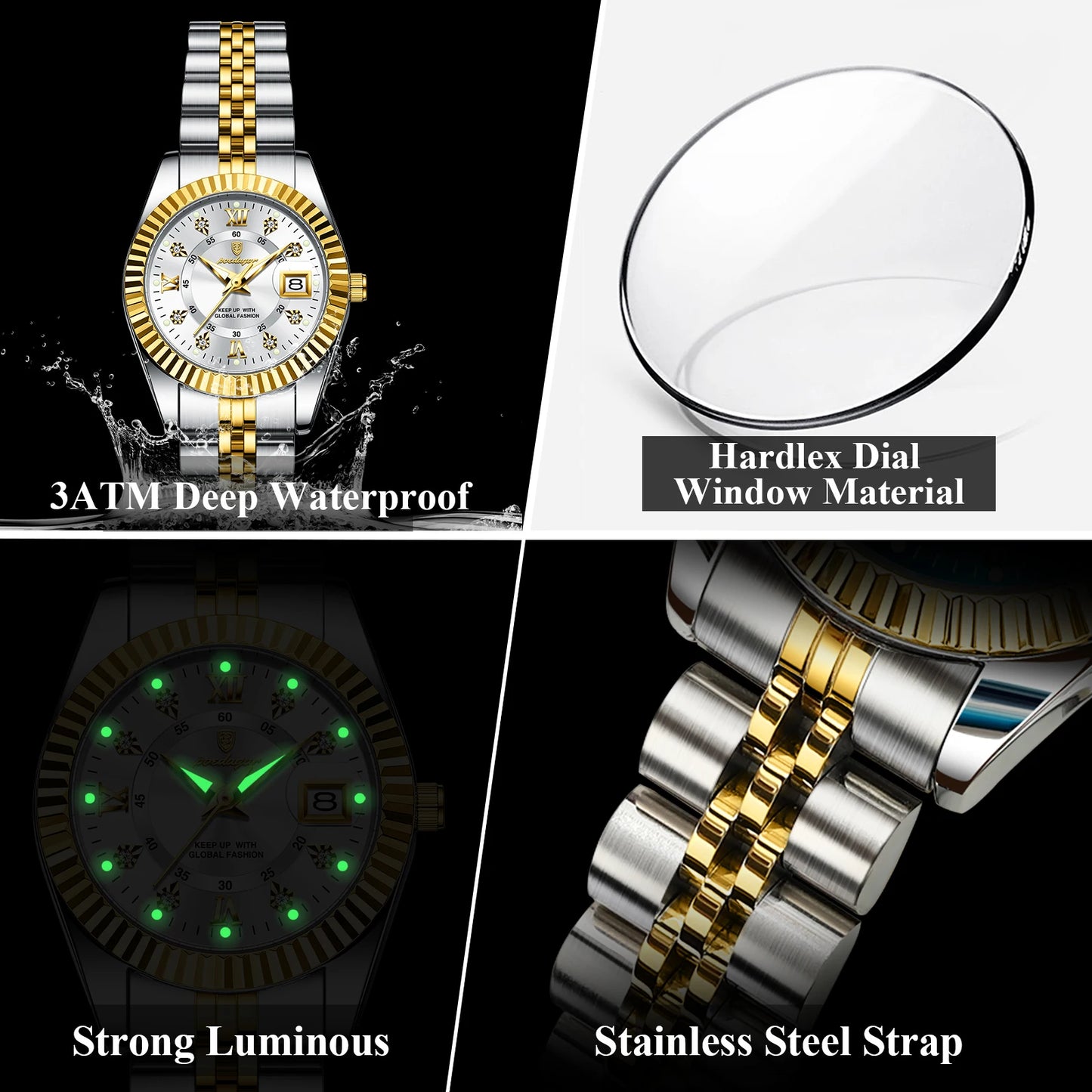 POEDAGAR Women’s Luxury Quartz Watch – Elegant Design, Waterproof & Luminous
