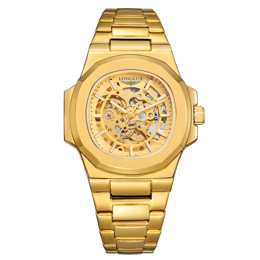 LONGLUX Men's Automatic Skeleton Watch – Luxury Style Meets Mechanical Precision